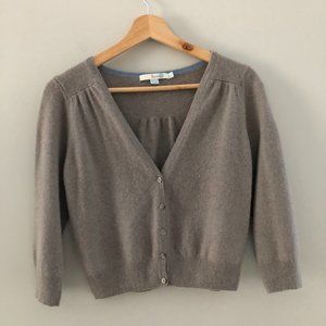 Boden cashmere light brown cardigan 10